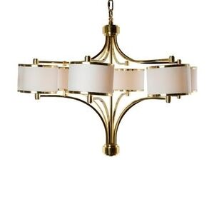 NWT Global Views Sid's Gold and White Mid-Century Modern Chandelier